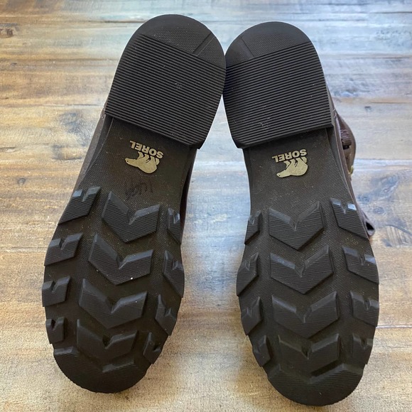 Sorel Brown Emelie Conquest Waterproof Leather Lace Up Combat Boots Size 5 - Picture 11 of 11